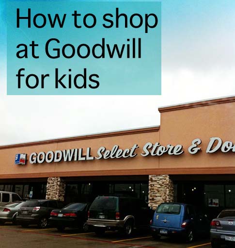 How to shop at Goodwill or other thrift stores for kids clothes from Clumsy Crafter