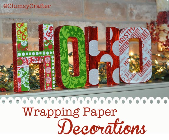 Wrapping Paper Letters with glitter, wrapping paper and mod podge from ...