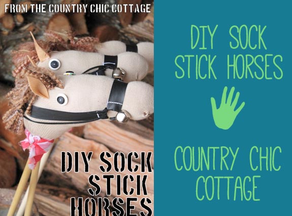 DIY Sock Stick Horses from the Country Chic Cottage