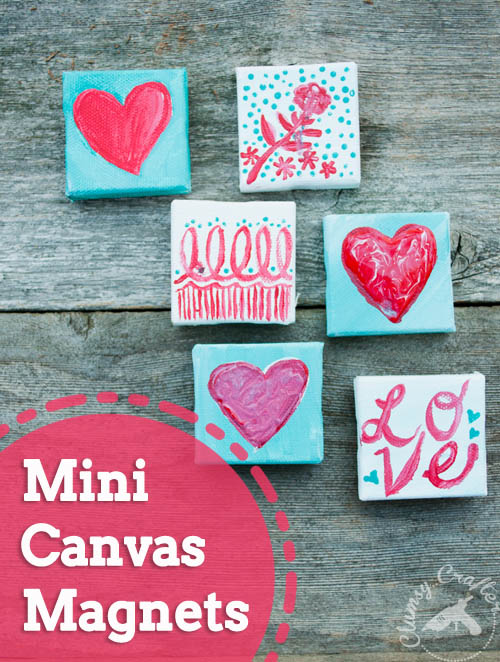 Mini Canvas Magnets from Clumsy Crafter