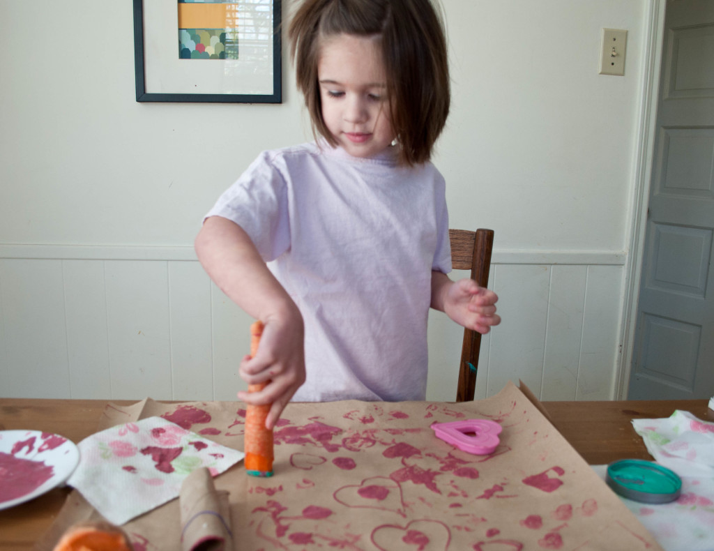 Painting with carrots - crafts for kids