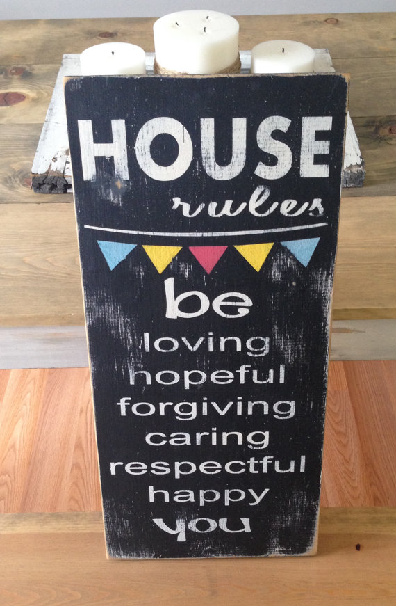 House Rules sign from the Etsy Store - From a Little Birdie. This sign is being given away on ClumsyCrafter.com from March 19th-22nd! 