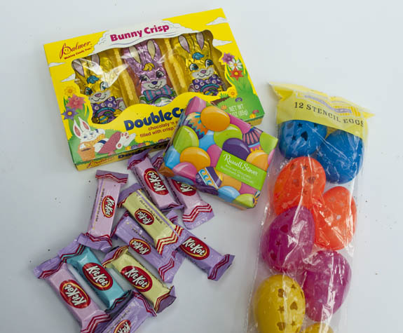 Easter basket candy and eggs