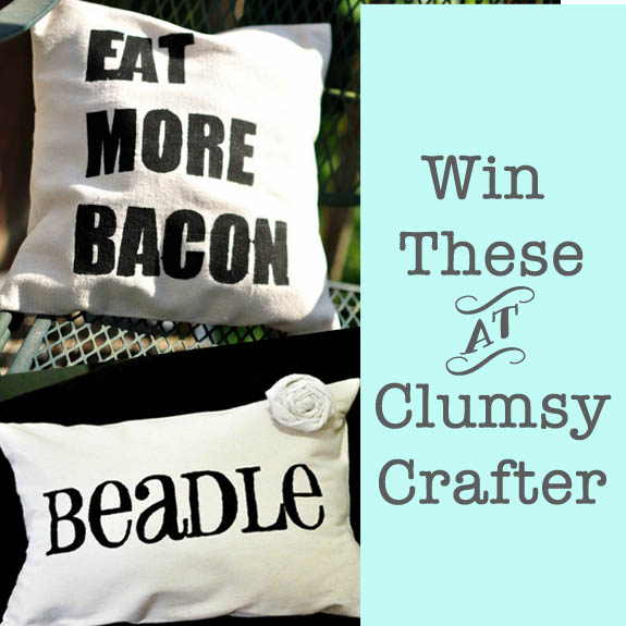 Win these Pillow covers at ClumsyCrafter.com