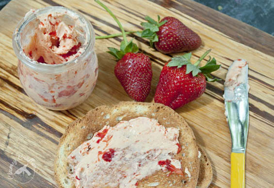 Strawberry Butter - It's so easy but looks like it came from a swanky restaurant plus it's great for using all those strawberries that are on sale right now.