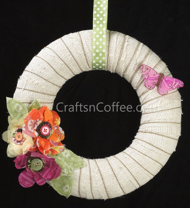 Summer Burlap Wreath from Crafts N Coffee