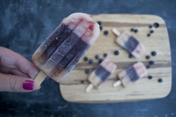 Blueberry and Peach Popsicles