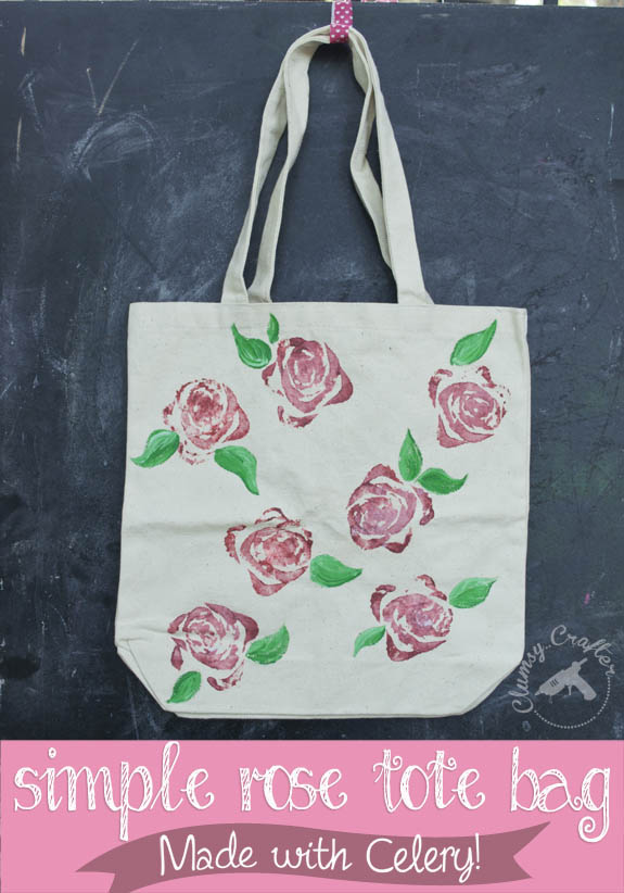 Simple Rose Tote bag made using celery! 