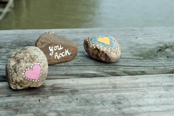 love rocks - rocks with a heart and hidden message on the back that you can leave in public for people to find