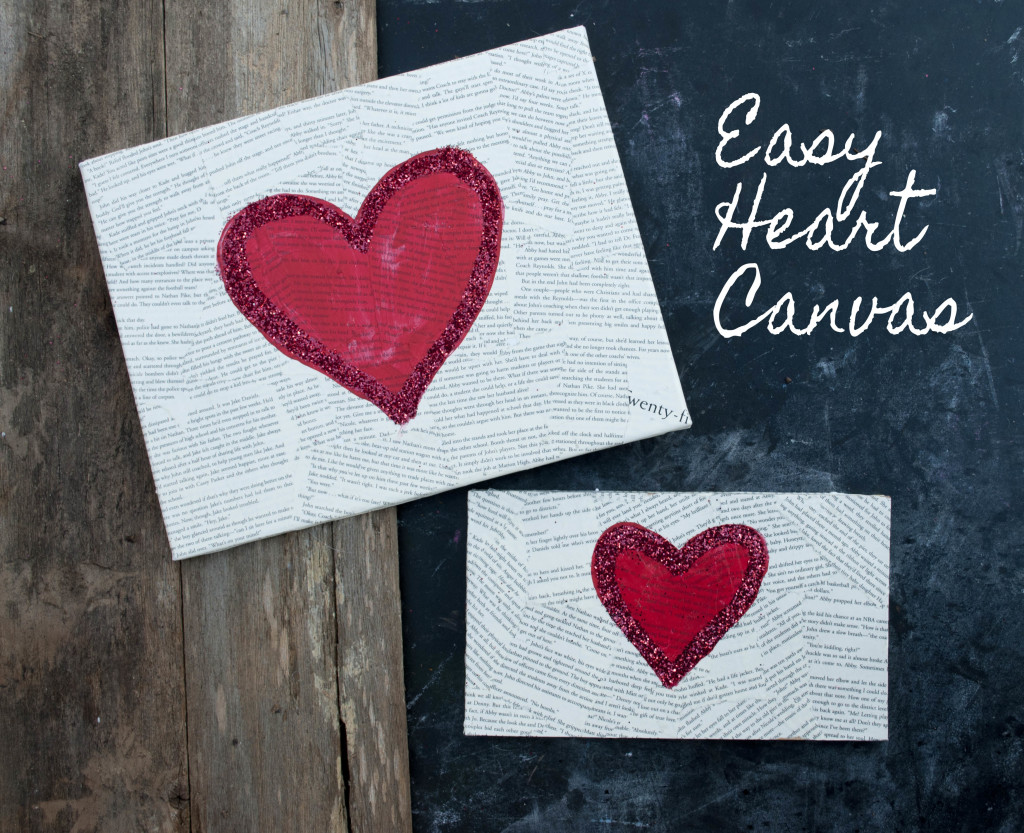 Easy Heart Canvas for Valentines Day