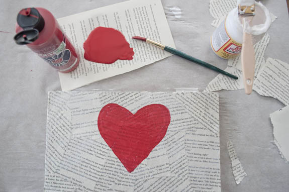 simple valentines day project using mod podge and paint