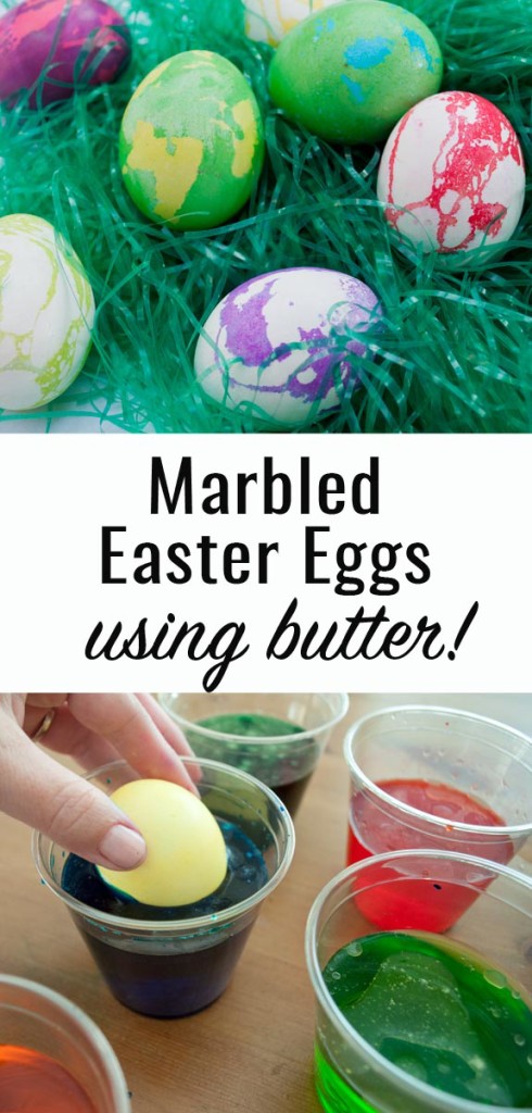 How to make marbled easter eggs with butter! So easy and cute!