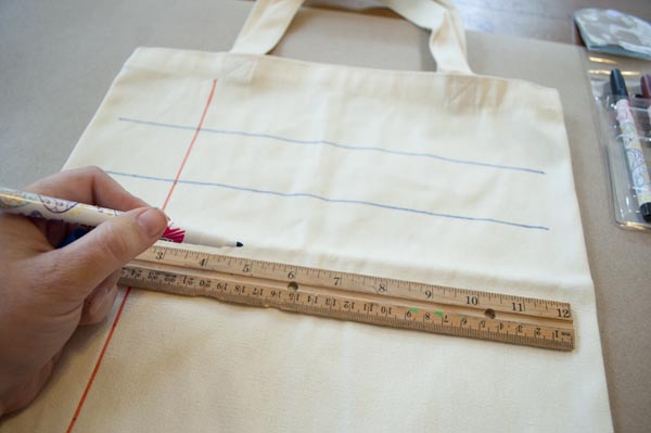 how to make a notebook paper lined tote bag