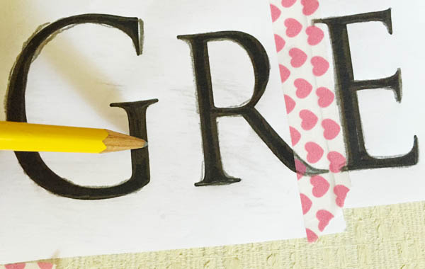 how to handletter a sign using a pencil to transfer