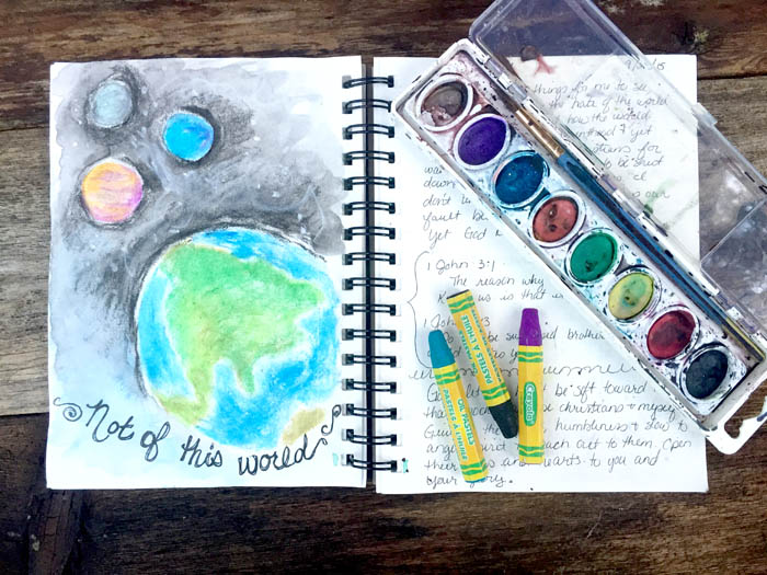 Bible journaling - not of this world illustration