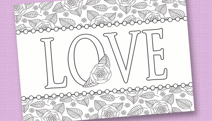 free printable adult coloring sheet for valentine's day
