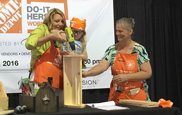 delilah leading a Do-it-Herself Workshop at The Home Depot