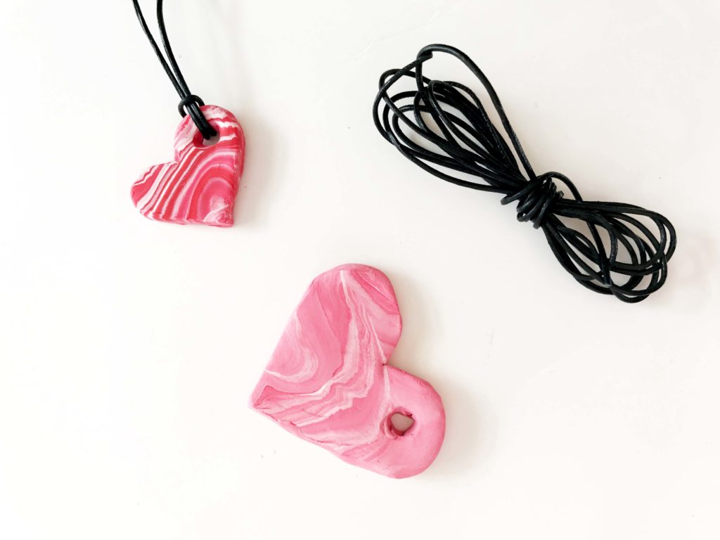 how to maky polymer clay heart pendants for valentines day