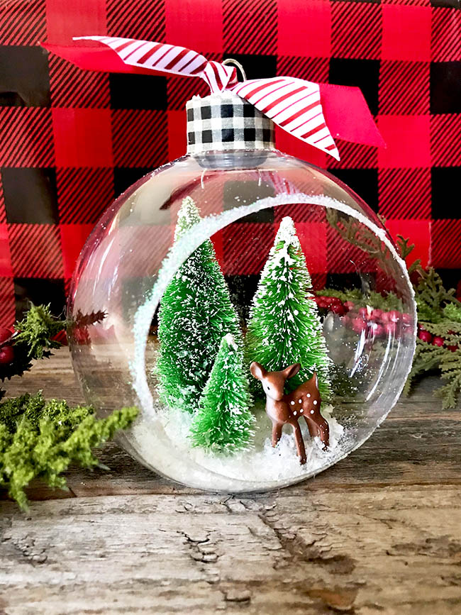 easy handmade ornaments with bottle brush trees