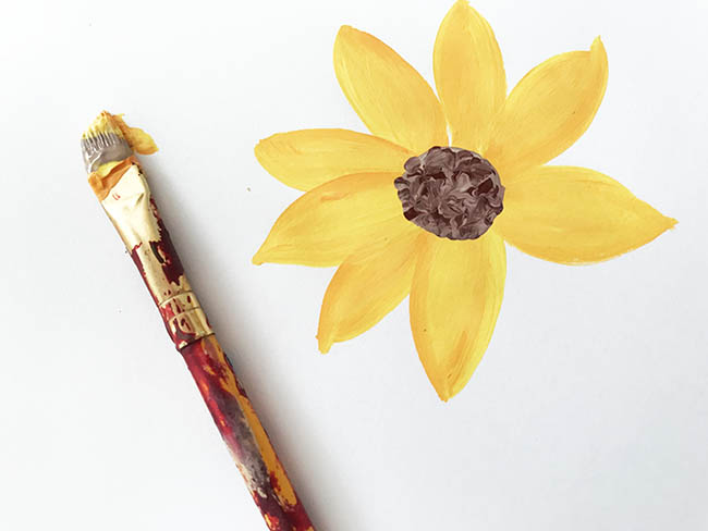 painting sunflowers step by step