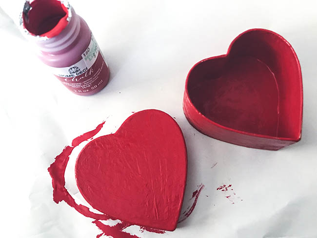 painted valentine's day treat box