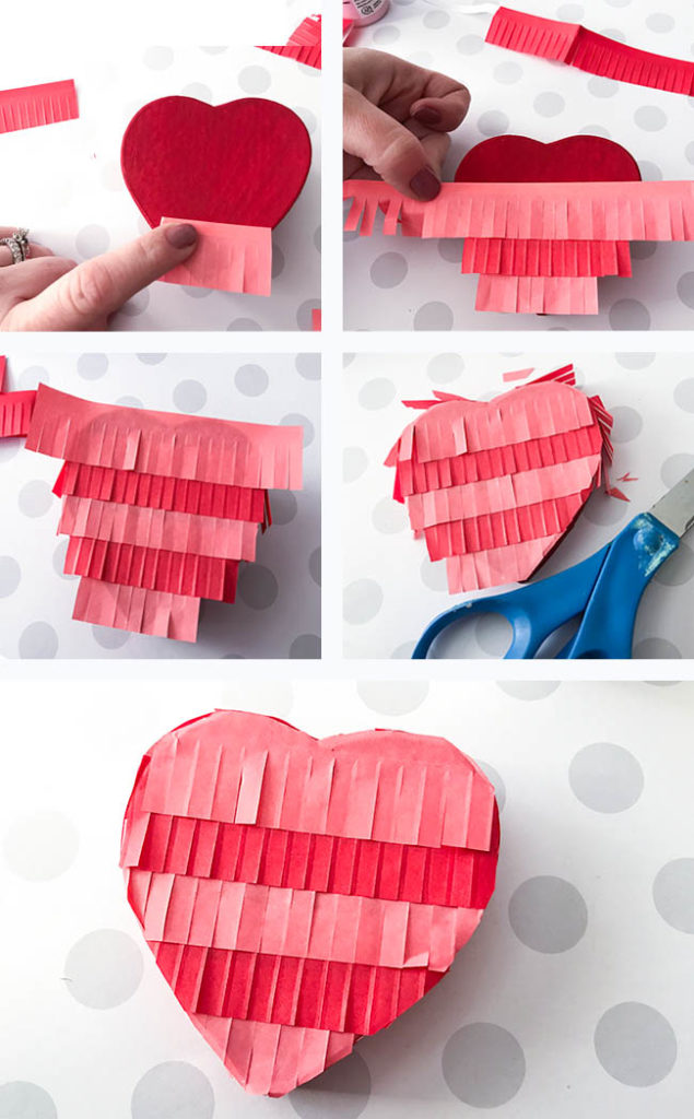 pinata style heart treat box - perfect craft for Valentine's Day