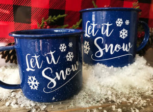 Let It Snow – Free Cut File – Make These Super Cute Mugs!