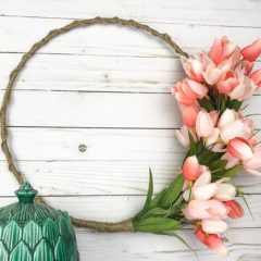 A Modern Take on a Traditional Wreath: The Macrame Wrapped Tulip Hoop Wreath