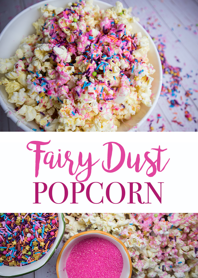 Fairy Dust Popcorn - a great treat for little girls birthday parties or movie nights at home